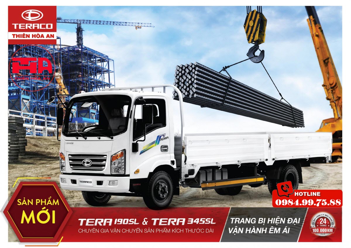 xe tải Daehan Teraco Tera 190SL 1.9 Tấn thùng dài 6m2