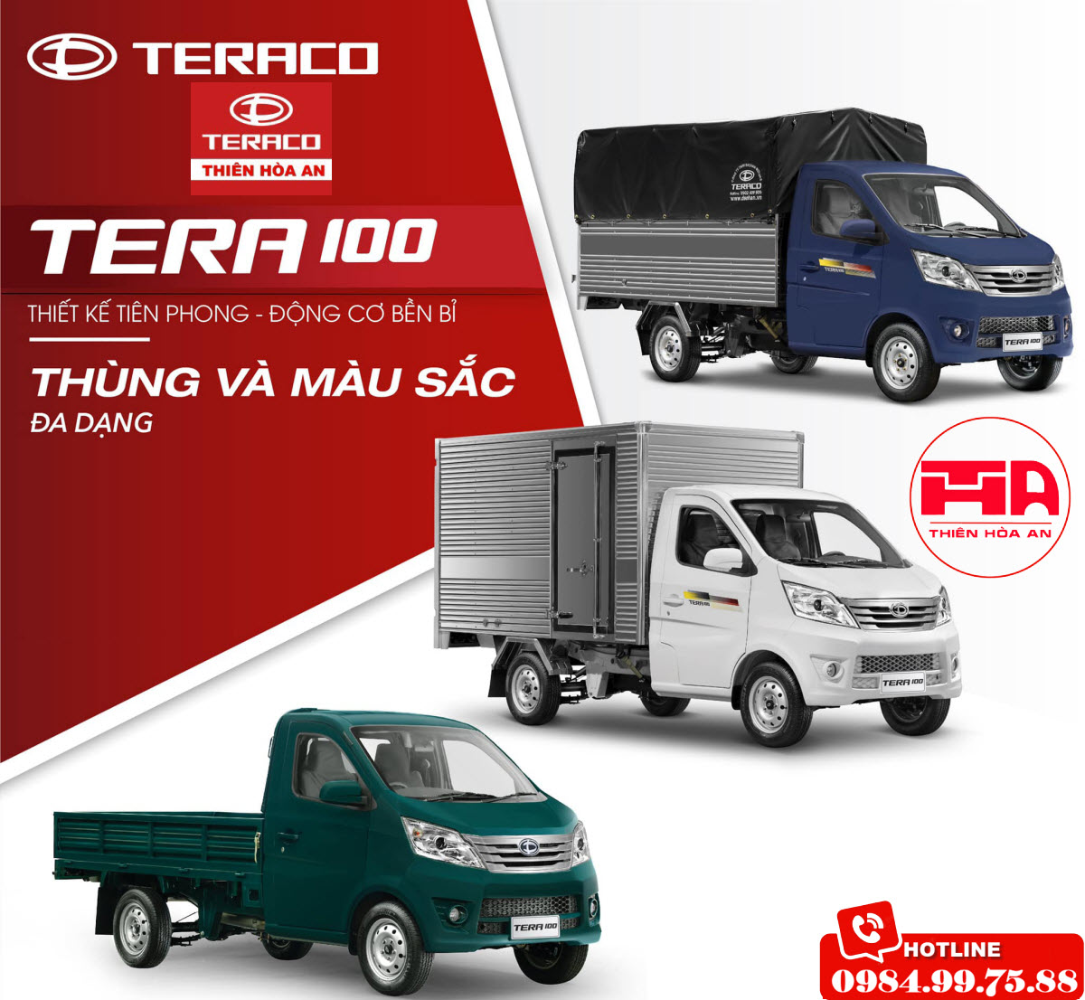 Xe tải máy xăng Tera 100