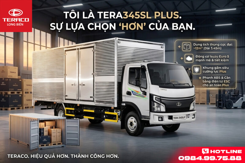 Xe tải Tera345SL Plus 3.5 Tấn Thùng Kín