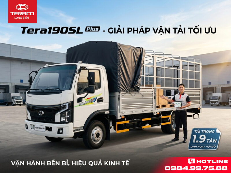 Xe tải Tera190SL Plus thùng mui bạt 1.8 tấn