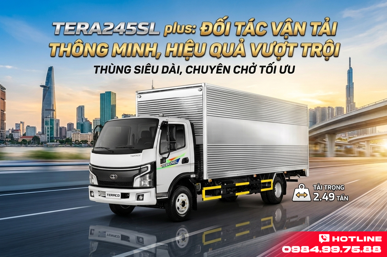 xe tải Tera245SL Plus thùng kín 2.49 tấn